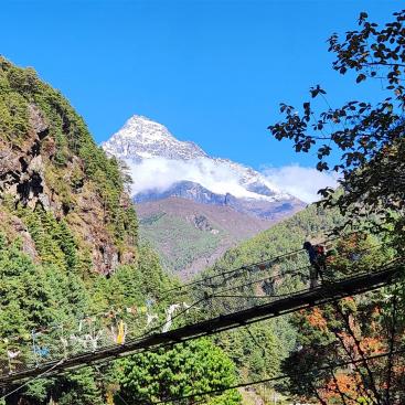 Der Thamserku, 6623 m, auf dem Weg von Phakding nach Namche Bazaar