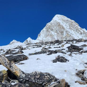Der Pumori, 7161 m, beim Abstieg vom Kala Patthar