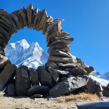 Blick auf Ama Dablam, oberhalb von Dingboche